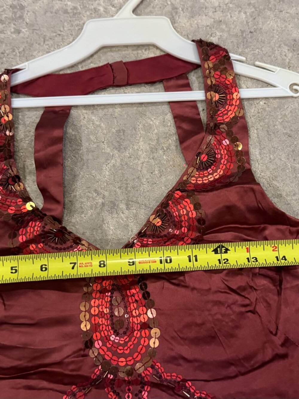 Sue Wong Nocturne Dress Y2K Cocktail #84 Flapper Halter Red Silk Sequin Art Deco - Picture 14 of 16